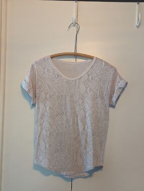 Snake-Print Short Sleeve Top